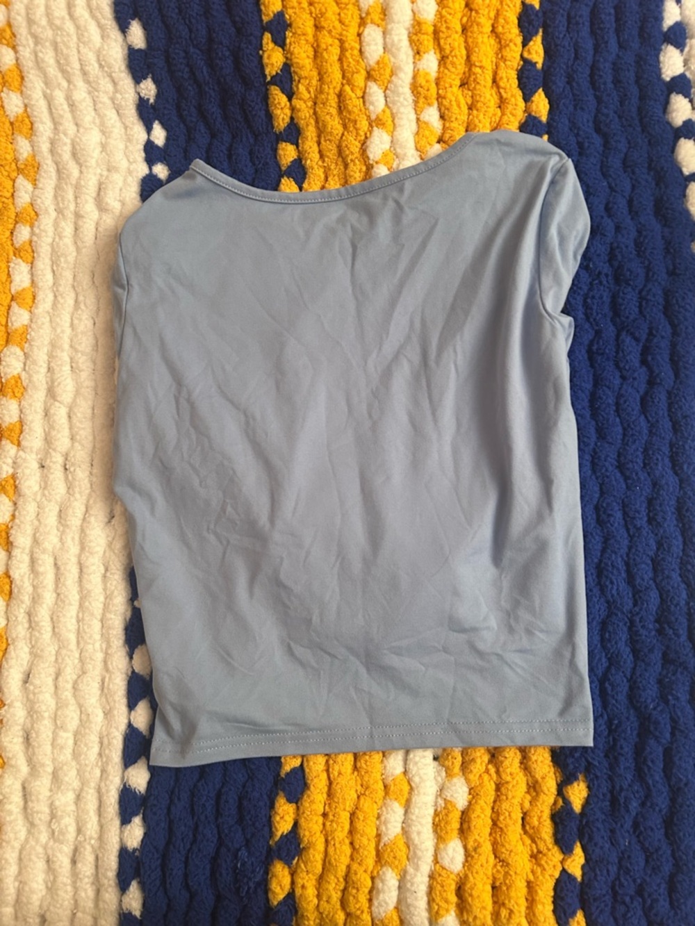 SHEIN Light Blue Long Sleeve Scoop Neck Tee